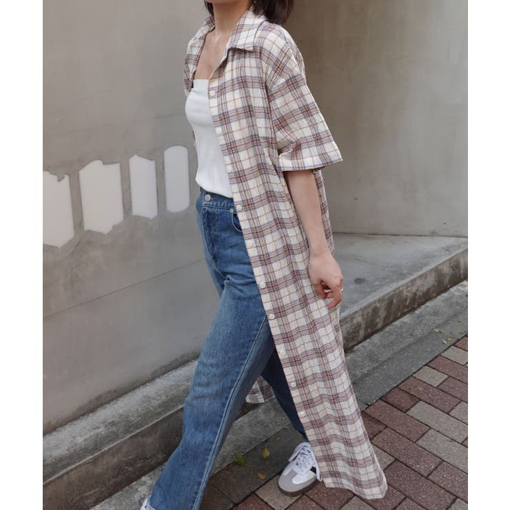 チェックロングシャツワンピース[品番：TRIW0004061]｜CORNERS