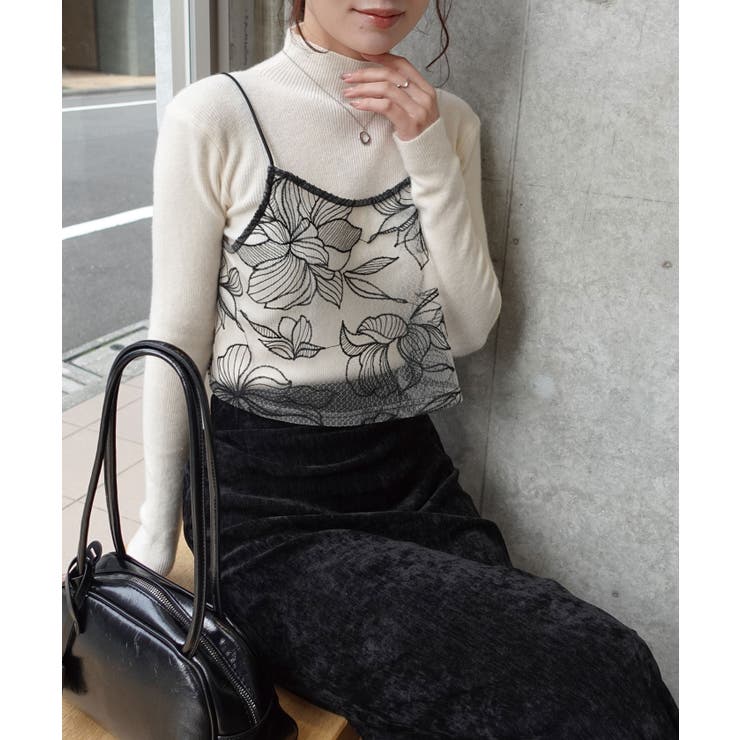 チュール花柄刺繍ビスチェ[品番：TRIW0004124]｜CORNERS