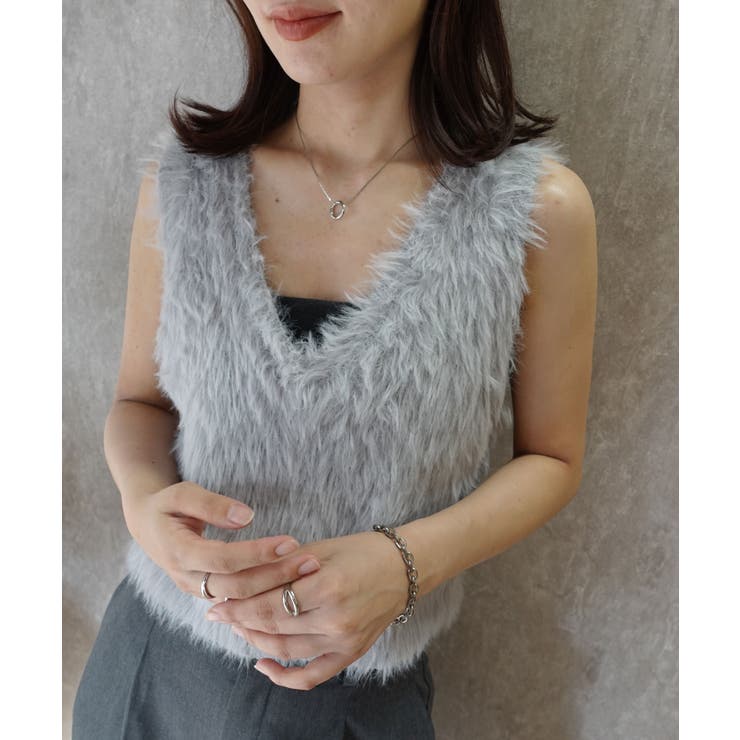 フェザーヤーンVネックベスト | CORNERS  | 詳細画像2 