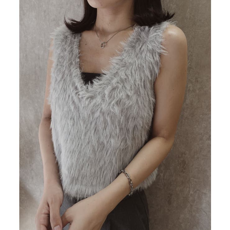 フェザーヤーンVネックベスト | CORNERS  | 詳細画像1 