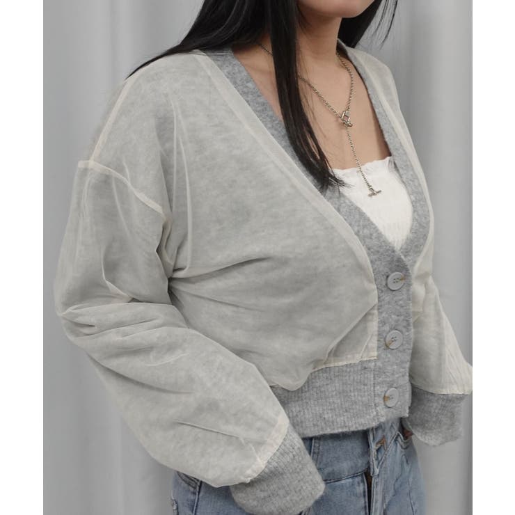 チュールレイヤードニットカーディガン | CORNERS  | 詳細画像7 