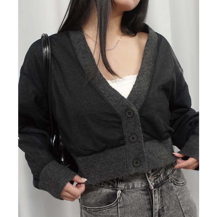 チュールレイヤードニットカーディガン | CORNERS  | 詳細画像9 