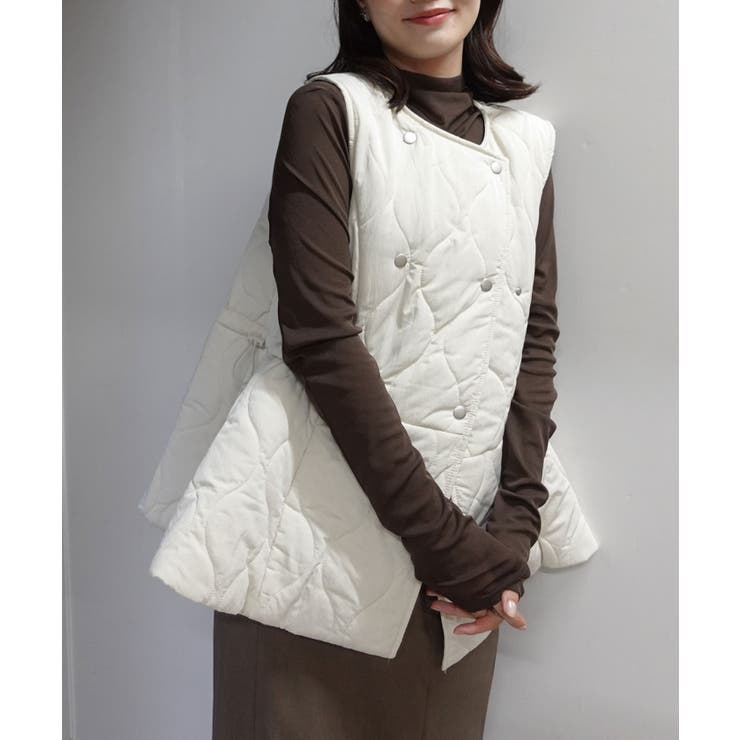 エクリュ | キルティングフレアベスト | CORNERS 