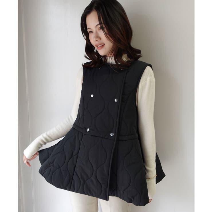 美品★45R★キルティングベスト キルティングフレアベスト[品番：TRIW0004180]｜CORNERS