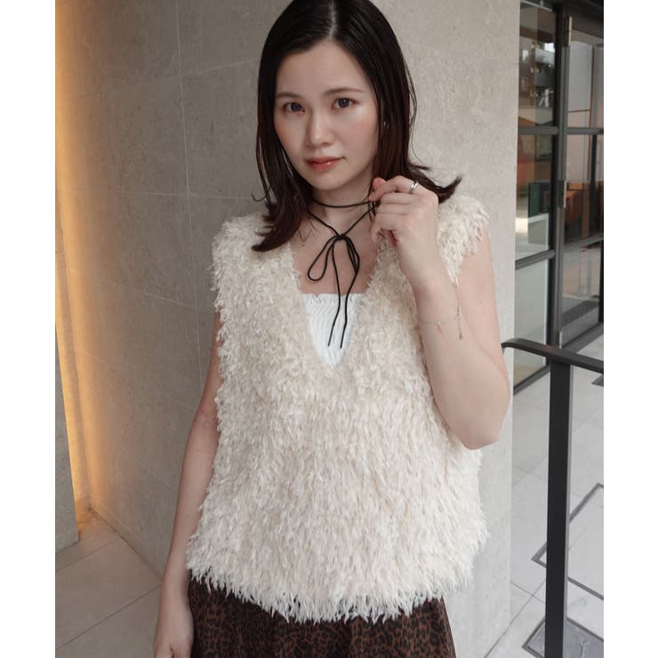 【✨️45R✨️美品✨️】コットンフリンジベスト ✨️45R✨️美品✨️】コットンフリンジベスト