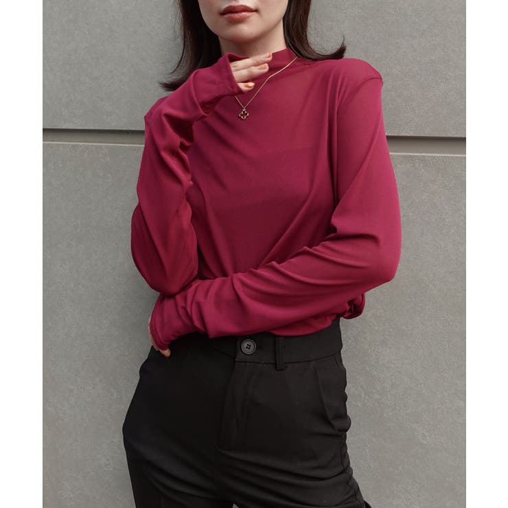 パープル | パワーメッシュボトルネックロンT | CORNERS