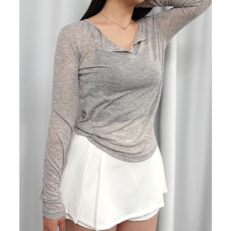 シアーリブヘンリーネックトップス | CORNERS  | 詳細画像14 