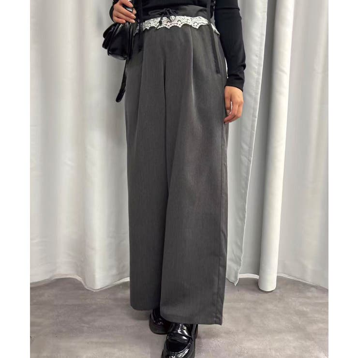 チャコールグレー | ツイルウエストレースパンツ | CORNERS 