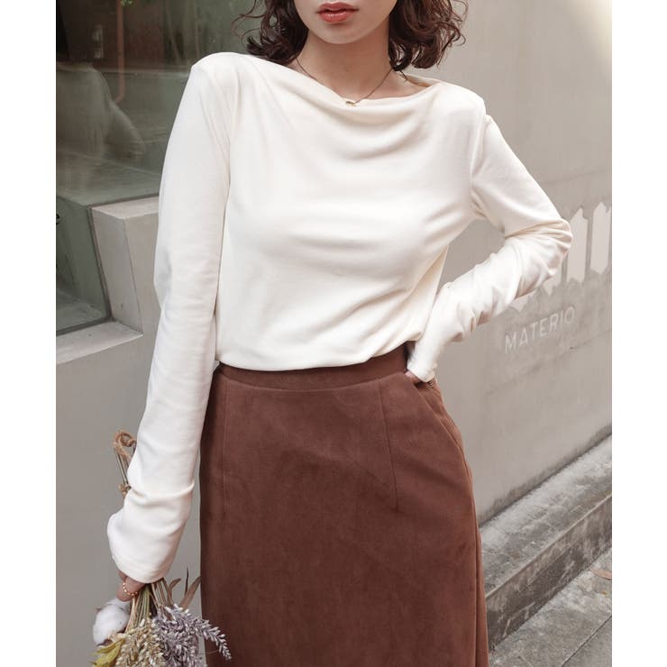 マットベロアボートネックトップス | CORNERS  | 詳細画像1 