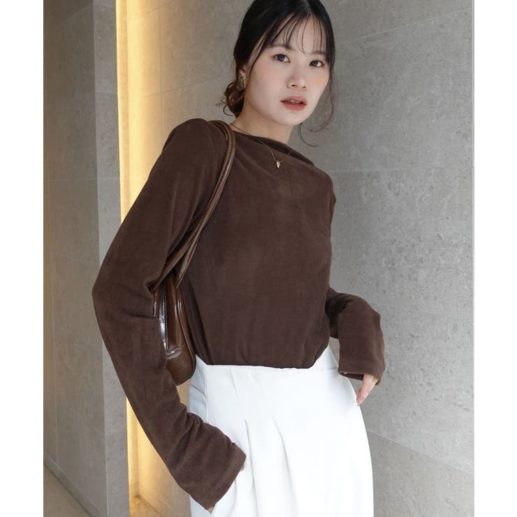 マットベロアボートネックトップス | CORNERS  | 詳細画像4 