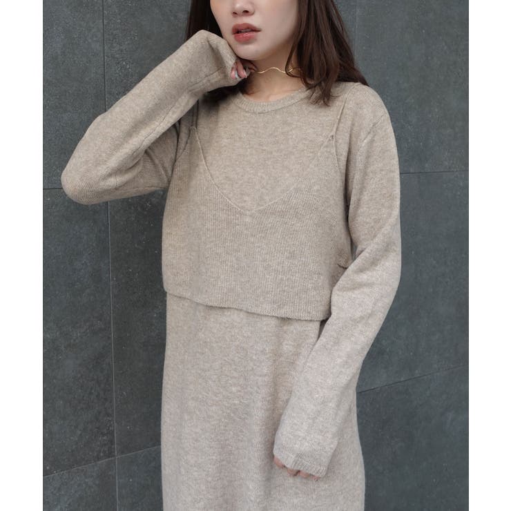 メランジニットビスチェ付きニットワンピース | CORNERS  | 詳細画像4 