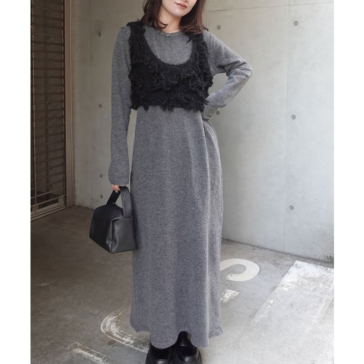 メランジニットビスチェ付きニットワンピース | CORNERS  | 詳細画像19 