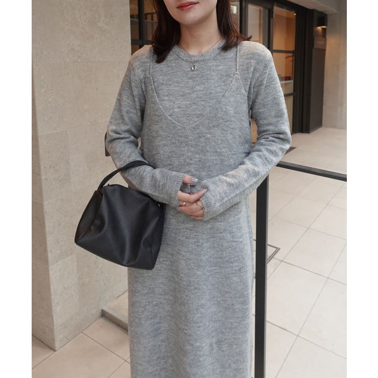 メランジニットビスチェ付きニットワンピース | CORNERS  | 詳細画像1 