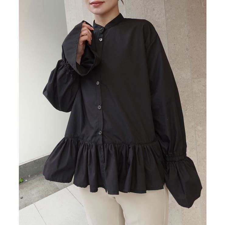 ブラック | 裾フリルブラウス | CORNERS 