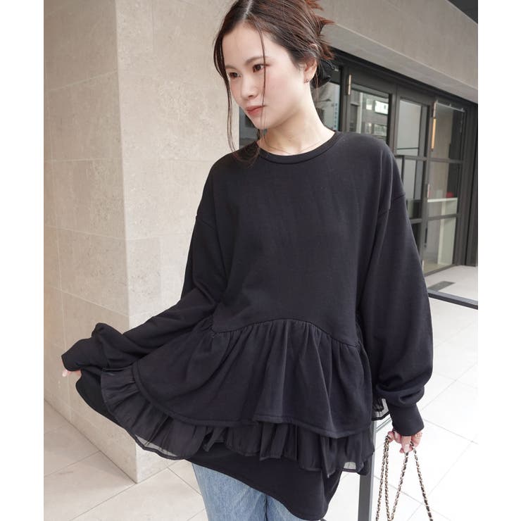 裏毛ティアードペプラムトップス | CORNERS  | 詳細画像1 