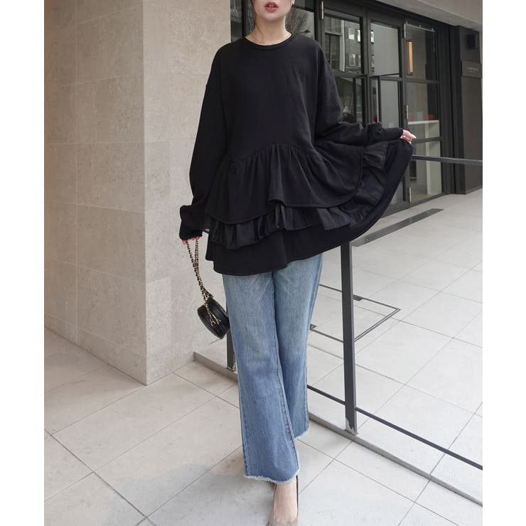 裏毛ティアードペプラムトップス | CORNERS  | 詳細画像2 