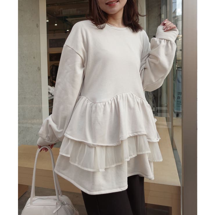 裏毛ティアードペプラムトップス | CORNERS  | 詳細画像16 