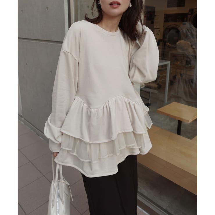 エクリュ | 裏毛ティアードペプラムトップス | CORNERS 