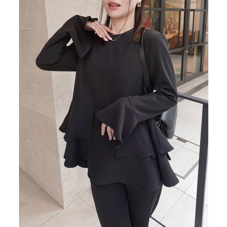 ブラック | オケージョンペプラムブラウス | CORNERS 