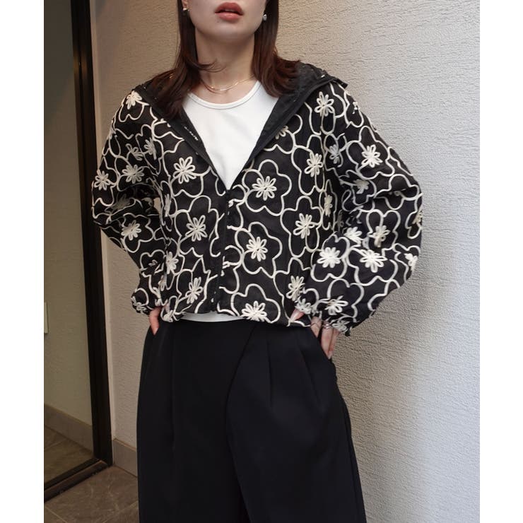 ブラック | シアーフラワーブルゾン | CORNERS 