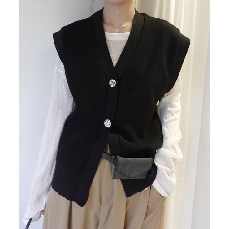 金ボタンVネックベスト | CORNERS  | 詳細画像7 