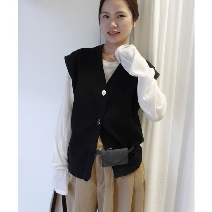 金ボタンVネックベスト | CORNERS  | 詳細画像2 