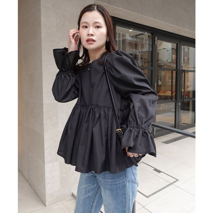 ブロードペプラムギャザーブラウス | CORNERS  | 詳細画像15 