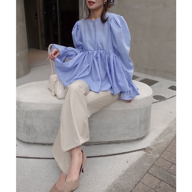 ブロードペプラムギャザーブラウス | CORNERS  | 詳細画像11 