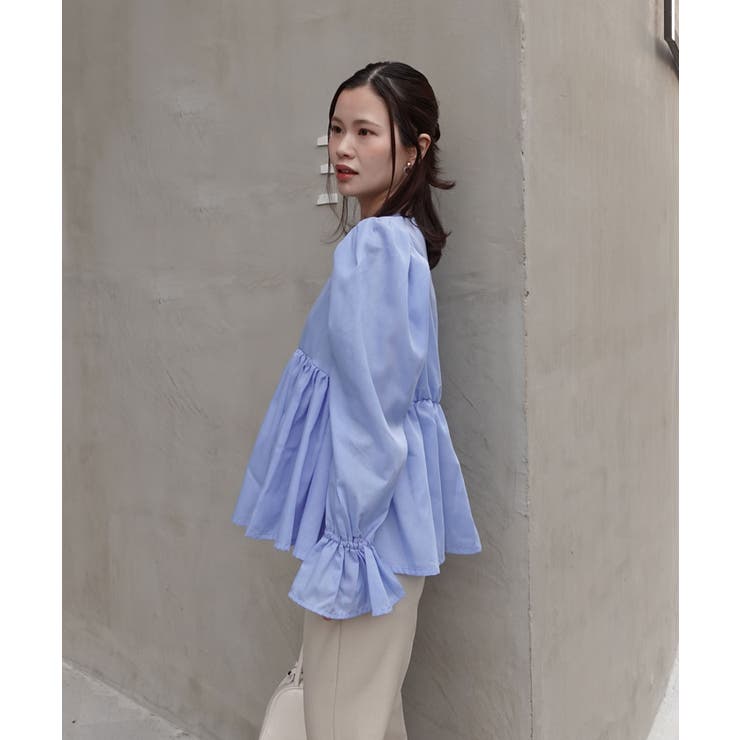 ブロードペプラムギャザーブラウス | CORNERS  | 詳細画像4 