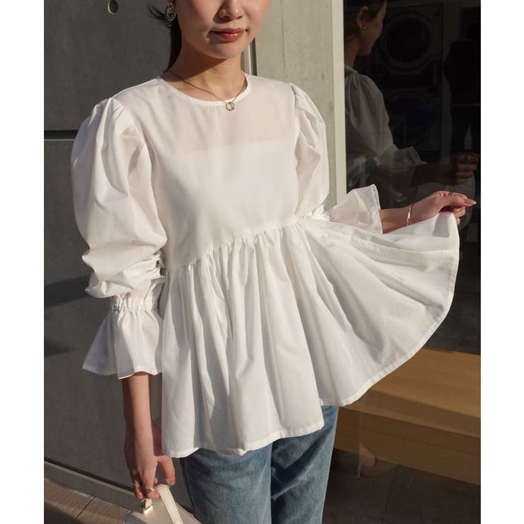 ブロードペプラムギャザーブラウス | CORNERS  | 詳細画像28 