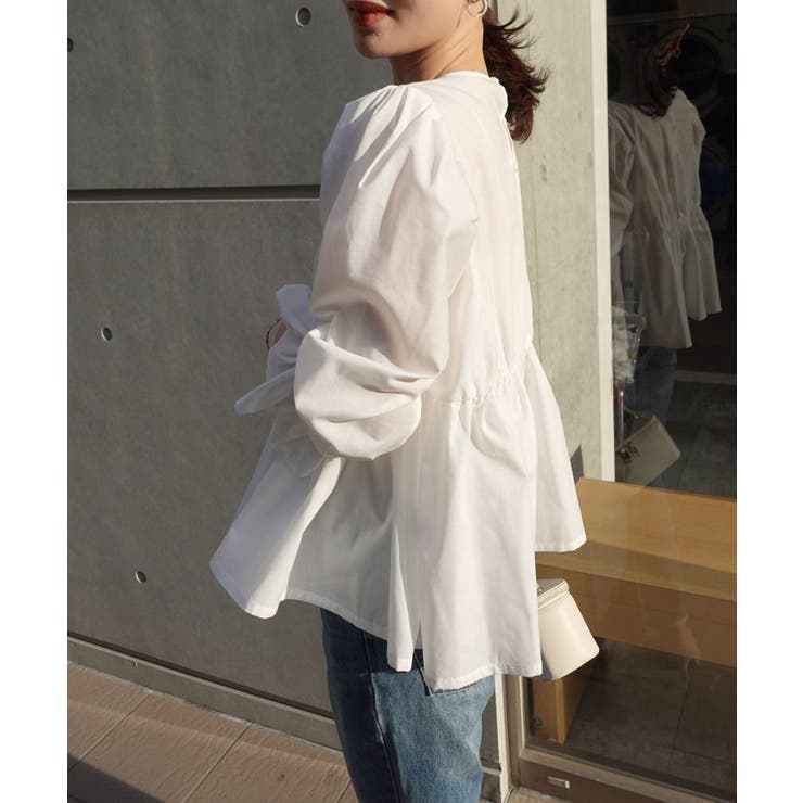 ブロードペプラムギャザーブラウス | CORNERS  | 詳細画像24 