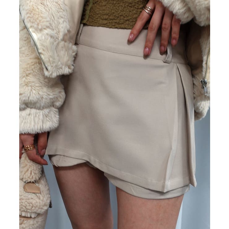 【 インパン裏地付 】ボックスプリーツレイヤードミニスカート | CORNERS  | 詳細画像2 