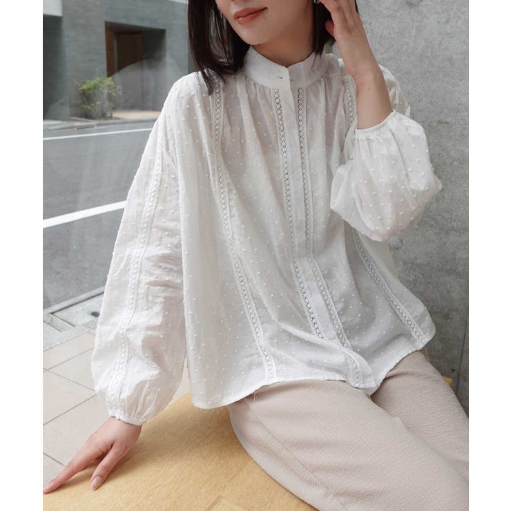 オフホワイト | スノーカットドビーブラウス | CORNERS 