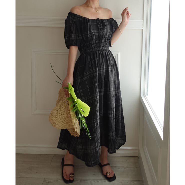 【CHICLINE 】SKEND チェックシフォンシャーリングワンピース coordinate157305_dl_.jpg