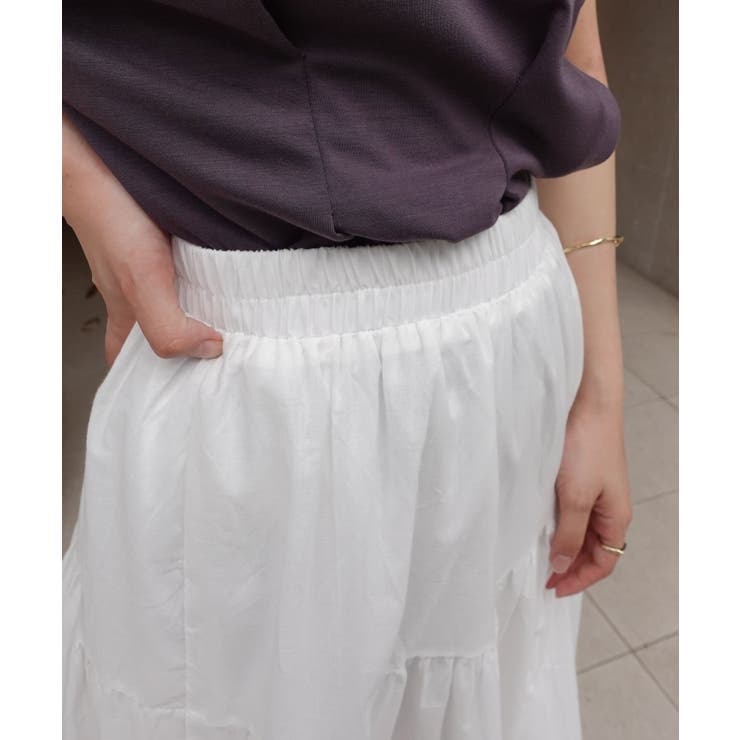 コットンレース切替ティアードスカート | CORNERS  | 詳細画像13 