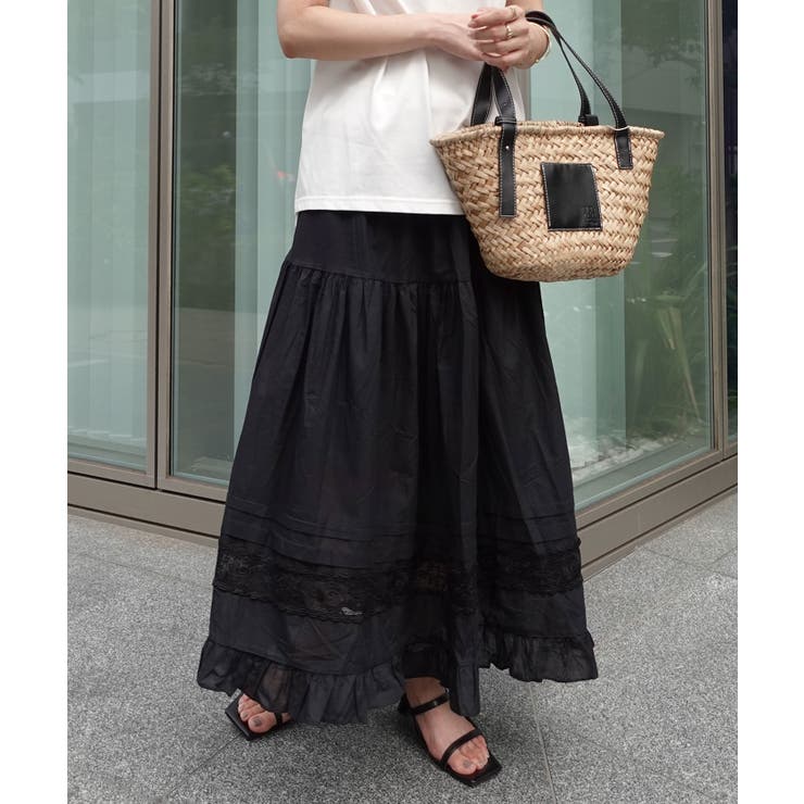 コットンレース切替ティアードスカート | CORNERS  | 詳細画像10 