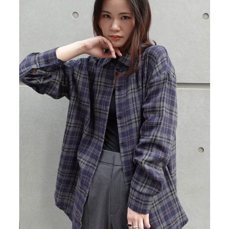 ネイビー | ネルチェックシャツ | CORNERS 