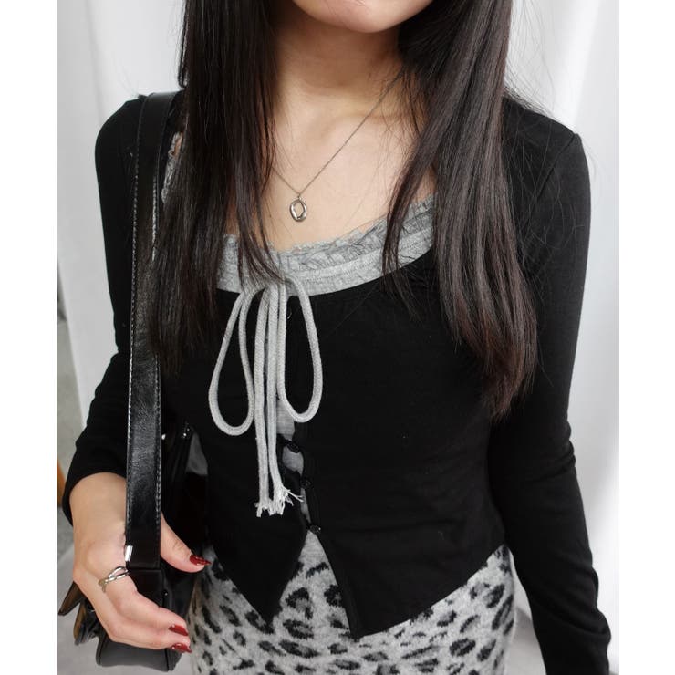 フロントリボンレイヤードフリルトップス | CORNERS  | 詳細画像1 