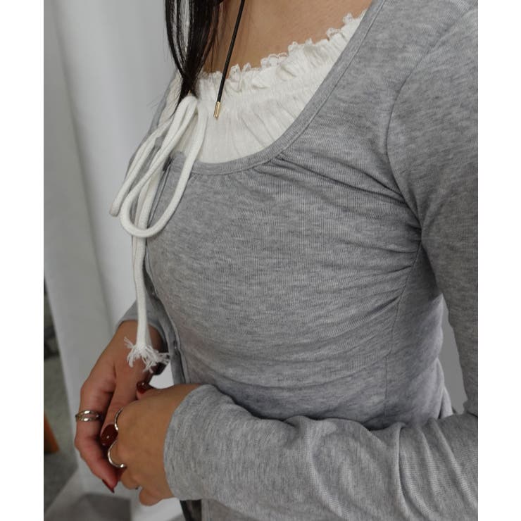 フロントリボンレイヤードフリルトップス | CORNERS  | 詳細画像2 