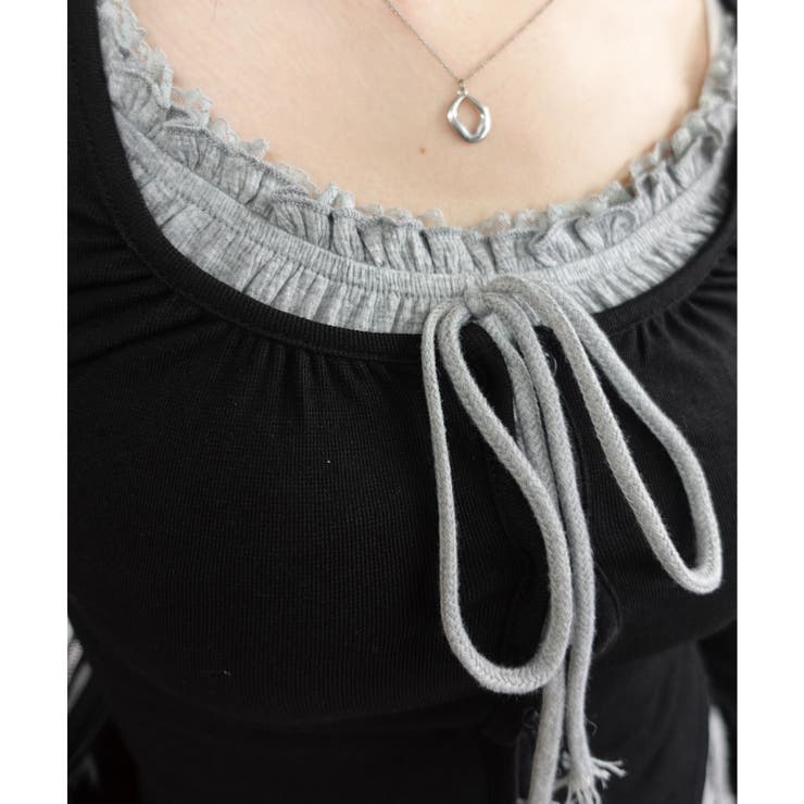 フロントリボンレイヤードフリルトップス | CORNERS  | 詳細画像8 