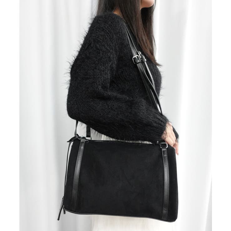 ブラック | フェイクスエードボストンバッグ | CORNERS 