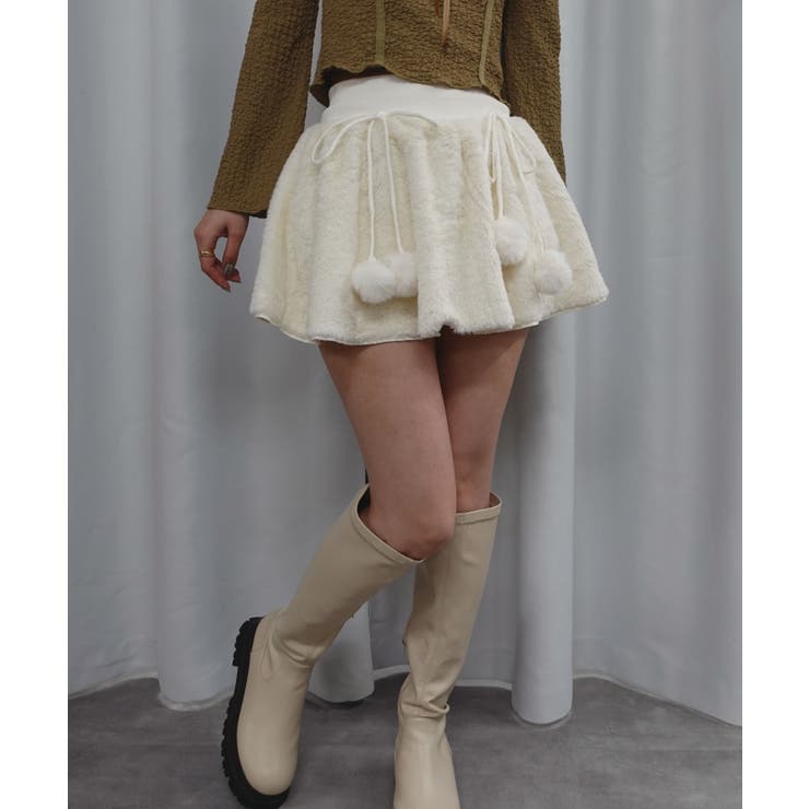 ポンポンリボンファーミニフレアスカート | CORNERS  | 詳細画像10 