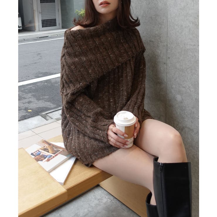 ブラウン | ショールカラーニット | CORNERS 