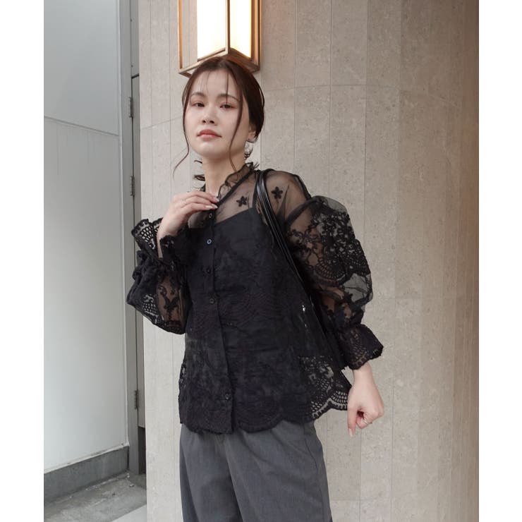 オーガンジーレースブラウス(インナー付き) | CORNERS  | 詳細画像2 