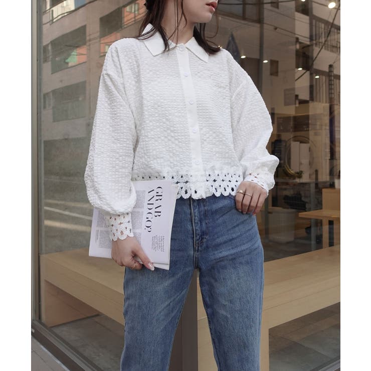 クロップド裾レースシャツ | CORNERS  | 詳細画像12 