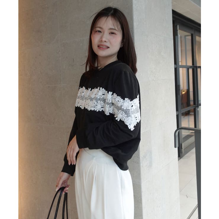 レース切り替えスウェットトップス | CORNERS  | 詳細画像3 