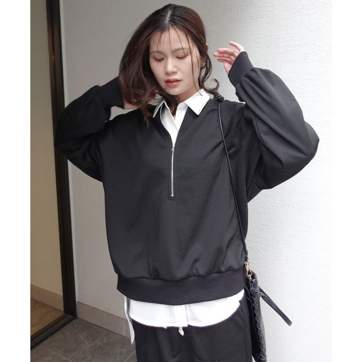 ハーフジップスウェット【セットアップ可能】 | CORNERS  | 詳細画像17 