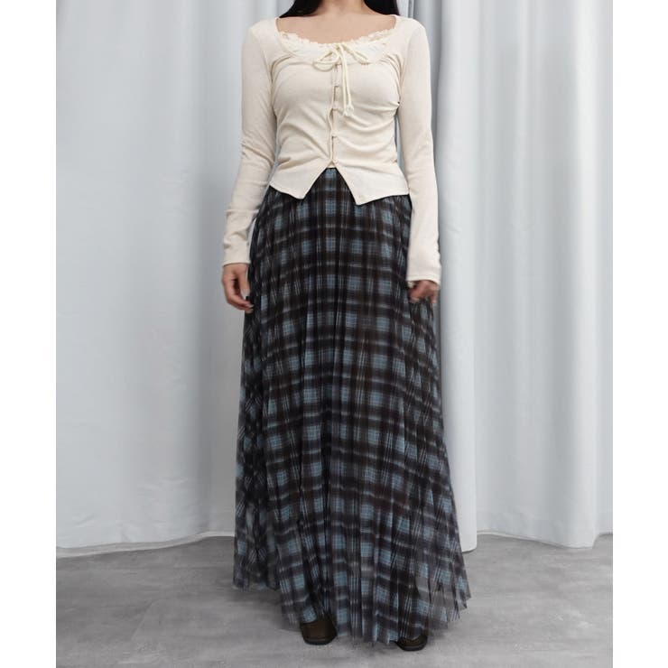 シフォンチェックプリーツスカート | CORNERS  | 詳細画像2 