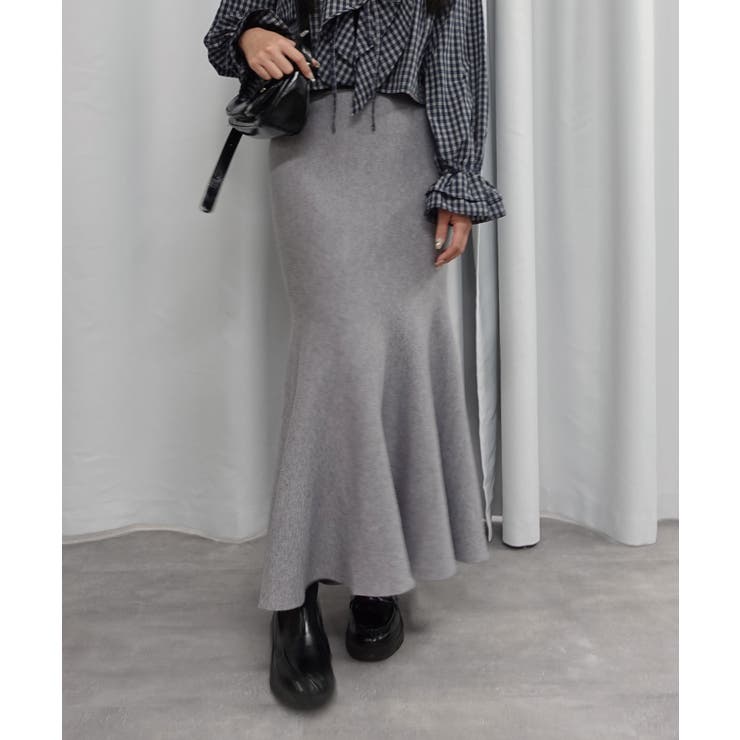 グレー | ニットマーメイドスカート【ベルトセット】 | CORNERS 