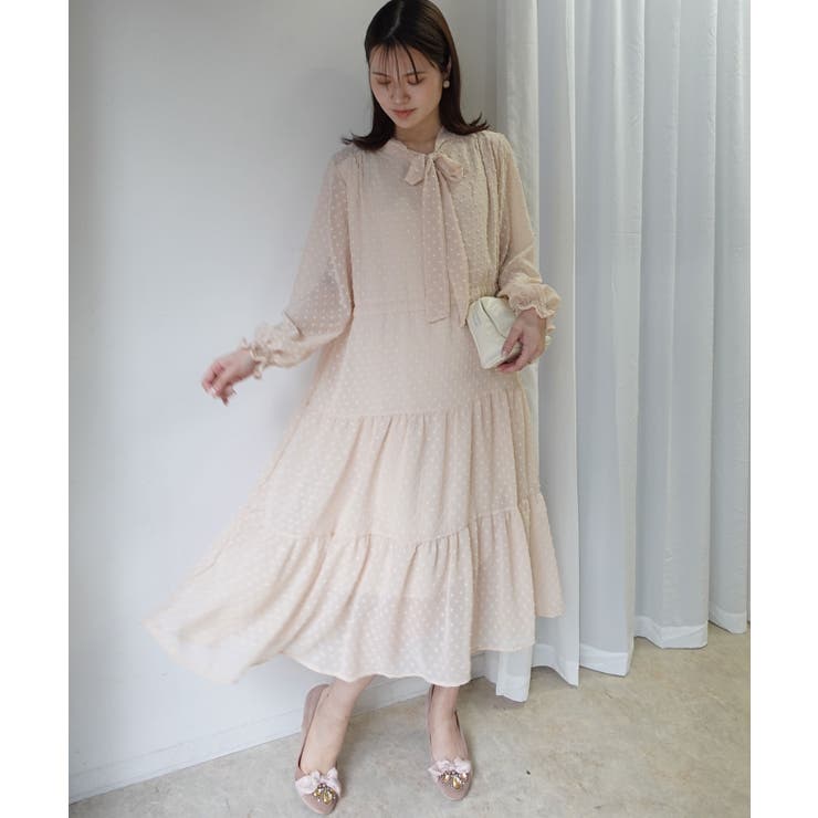 ドビーシフォンリボンティアードワンピース | CORNERS  | 詳細画像1 